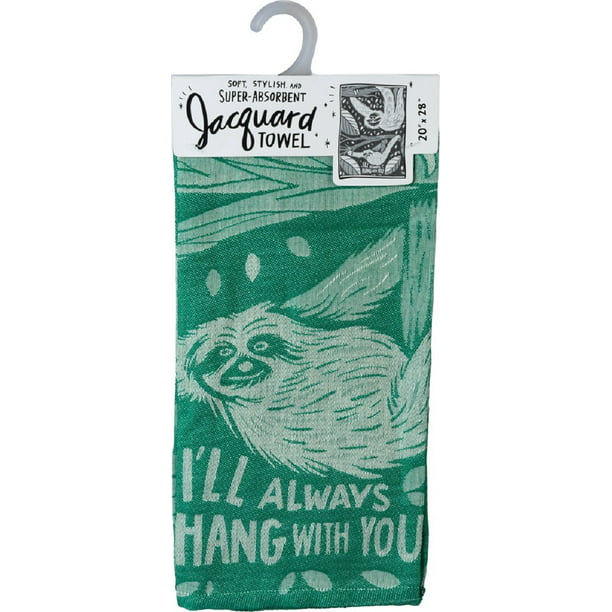Primitives By Kathy Cotton Jacquard Dish Towel ~ Sloth Always Hang with You